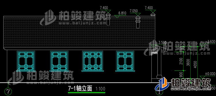 背立面图