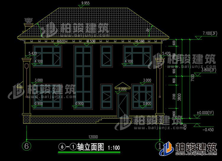 背立面图