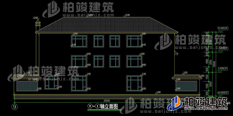 背立面图